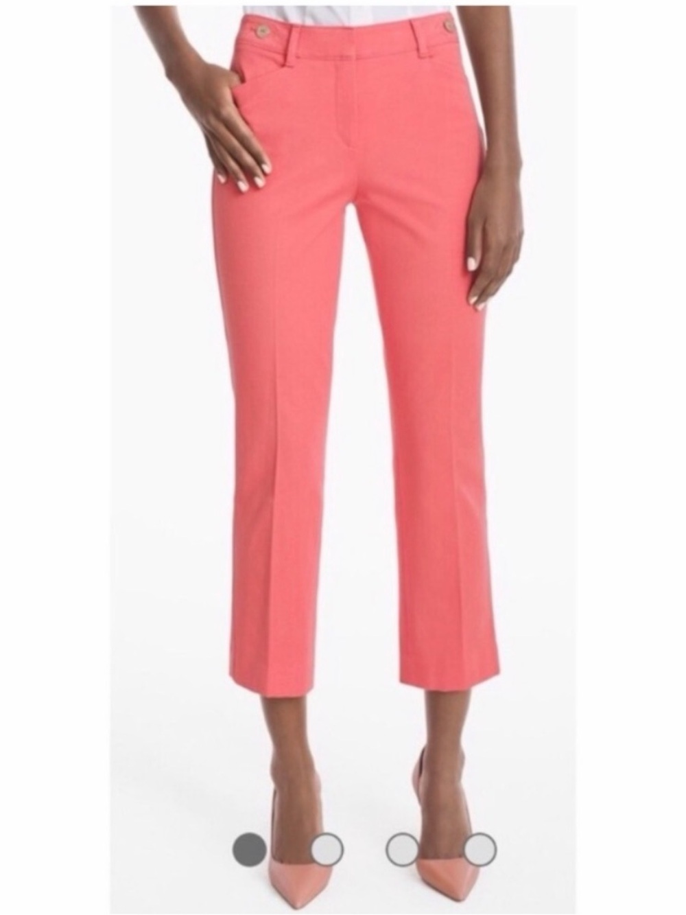 WHBM The Slim Crop Coral Pants